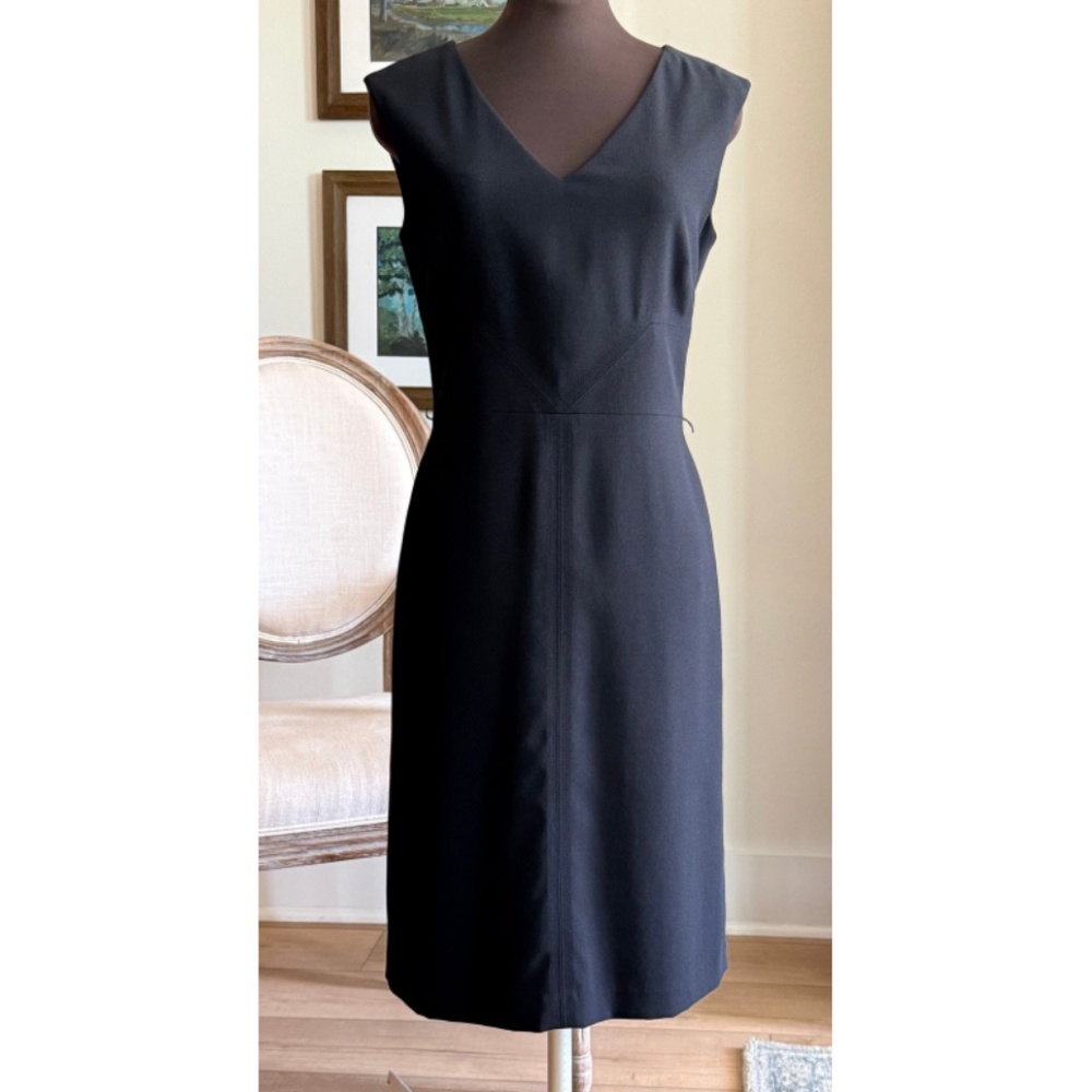 Ann Taylor V-neck Sheath Dress - Black - Size 4